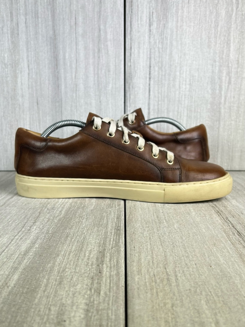 Peter Millar Brown Leather Casual Lace Up Sneaker Dress Shoe Men’s Size 10.5 - Picture 3 of 11